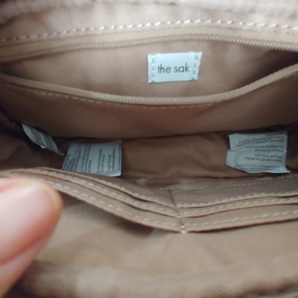 The Sak Cora Crossbody Bag in Blush Pink with Striped Strap - Picture 6 of 16